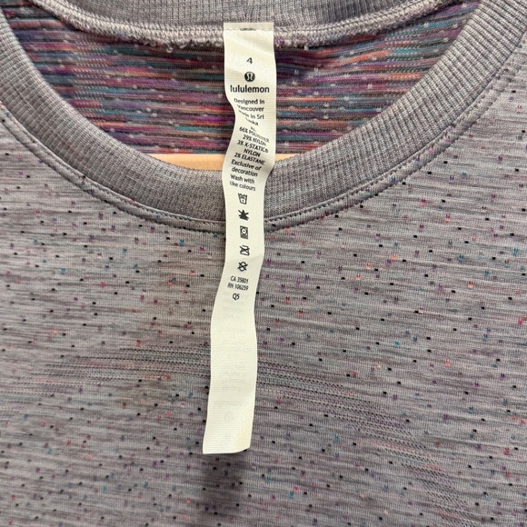 NWT, Lululemon Swiftly Relaxed Long Sleeve Dapple Dot Slate / Fuchs Multi, Sz 4 - Picture 8 of 9